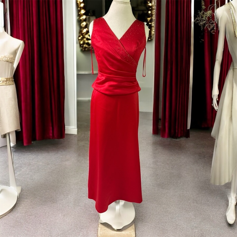 Bari Jay Red Maxi two pieces Dress